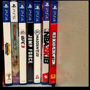 PS4 Sony Games UFC 3&4,MADDEN 22,20&19, NBA2k18 & NBA20, CRASH, GTA5, JUMPFORCE
